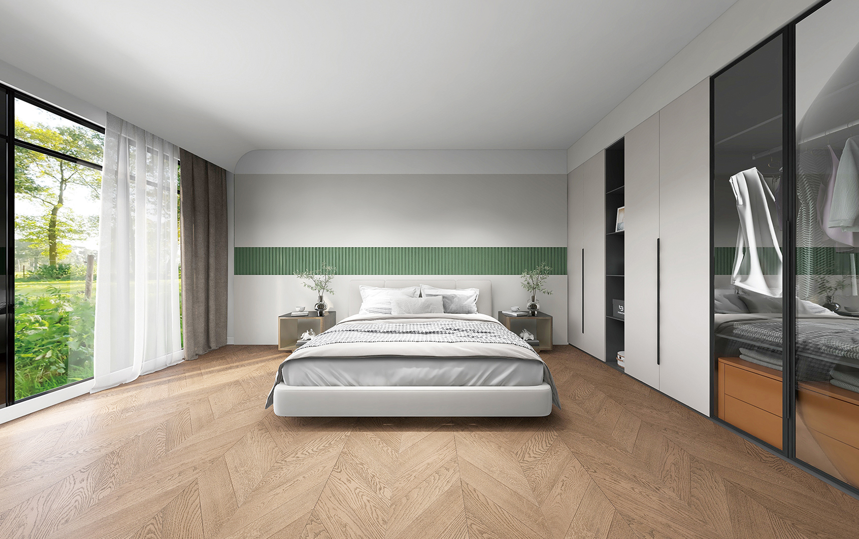 玫瑰金色橡木魚骨拼花0,進口地板